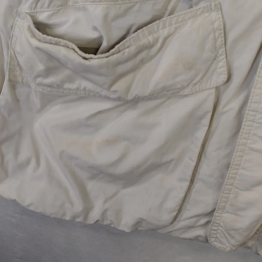 Vintage Banana Republic Mens Safari Field Jacket Cream Cotton Mill Valley M